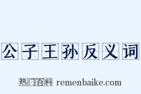 公子王孙反义词是什么意思的图片